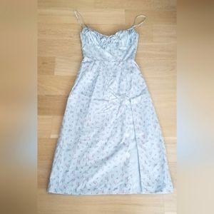 House of CB Size S XS Carina Blue Floral Corset Bustier Midi Dress